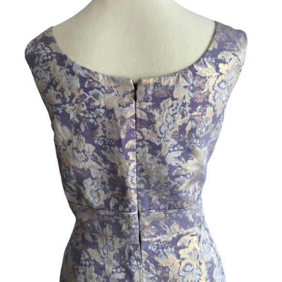 TAHARI ASL LILAC GOLD BROCADE GORGEOUS COCKTAIL DRESS, SZ. 8P - Picture 7 of 9
